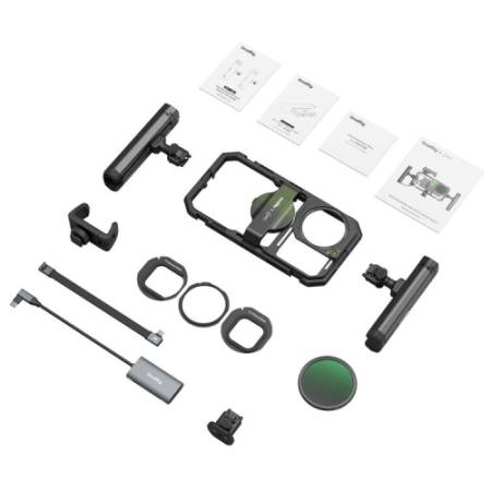 SmallRig 4596B x Brandon Li - uniwersalny zestaw All-in-One do filmowania smartfonem - zawartość zestawu